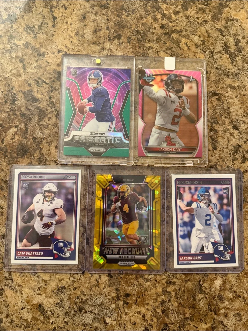 Giants Rookie Card Lot Jaxson Dart and Cam Skattebo